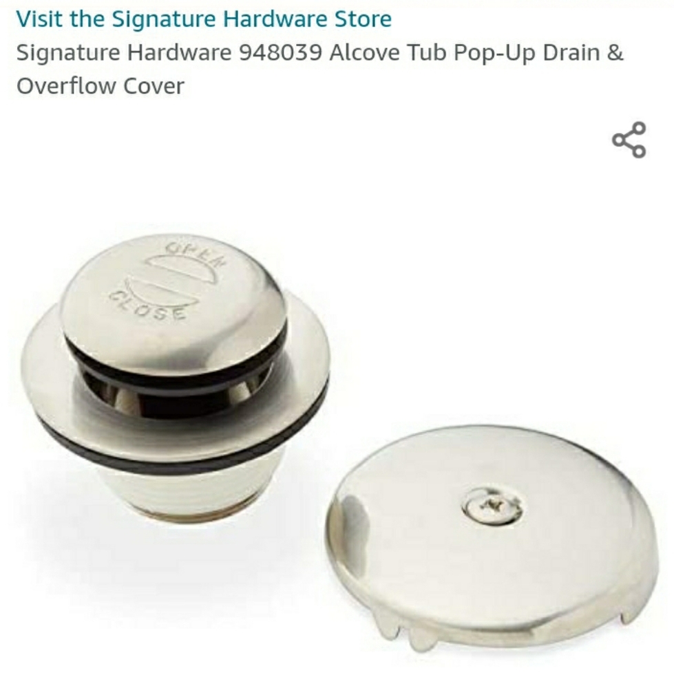 Alcove Tub Pop-up Drain & Overflow Cover